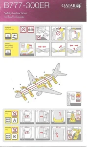 Safety Card - Qatar Airways - B777 300ER (S4832) - Picture 1 of 1
