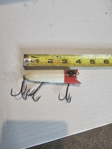 VINTAGE ORIGINAL HEDDON LUCKY 13 HOLZ #2500 Glasaugen, roter Kopf - Bild 1 von 4