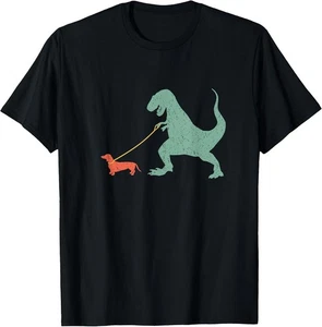 Carino bassotto dinosauro divertente cane viennese maglietta - made in usa tee - made in usa - Foto 1 di 3