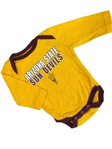 NCAA Arizona State Sun Devils Yellow Long-Sleeve Bodysuit 0-3 months - Picture 1 of 4