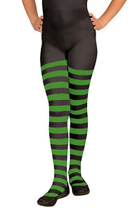 Brand New Child Striped Tights Costume Accessory (Green/Black)