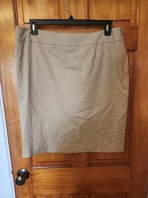 Falda AK Anne Klein Mujer Talla 16 Beige Elastizada Lápiz Carrera Trabajo Buen Estado Foto 1 de 4