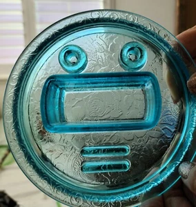 DEPRESSION GLASS ASH/CIGARETTE/MATCH HOLDER. FLOWER GARDEN /BUTTERFLIES PATTERN - Picture 1 of 8