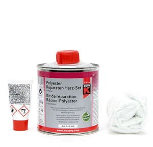 Bootsreparatur Polyesterharz GFK Glasfasermatte Harz SET 250g AutoK K745460V