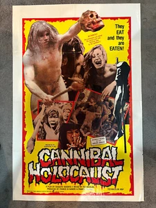 Vintage OG Cannibal Holocaust Uncensored Version 1982 One Sheet Folded 41" x 27" - Picture 1 of 1