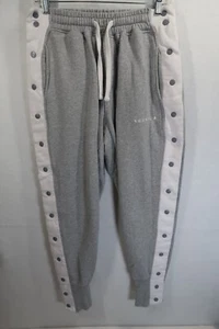 Youngla LA Joggers Pants Mens M Sweatpants Snap Tear Away Gym Drawstring Gray - Picture 1 of 8