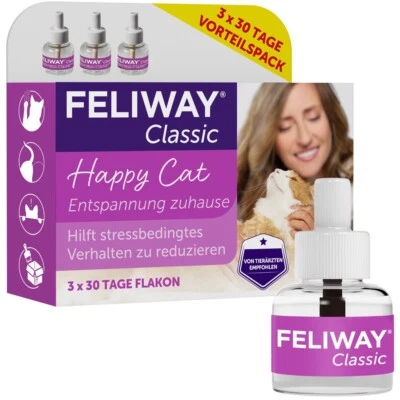 FELIWAY® CLASSIC 3x30 Tage Vorteilspack - Pheromone gegen Kratzen Urin Stress