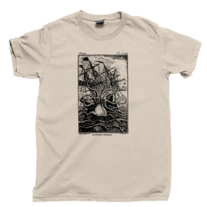 Camiseta Kraken Monster Steampunk Julio Verne Ligas Submarinas Vela Océanos - Imagen 1 de 10