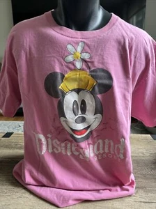 Disneyland Resort Vintage Walt Disney Minnie Pink Double Sided T-shirt Wmns Sz L - Picture 1 of 5