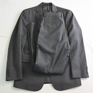 Calvin Klein 40R 32x30 Gray 100% Wool Extreme Slim Fit Mens Jacket Pants Suit - Picture 1 of 24