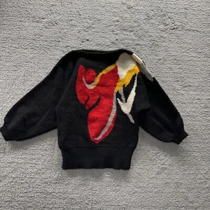 Schwarzer Dolcezza Fledermaus Patchwork Vintage eleganter Gothic Pullover selten - Bild 1 von 9