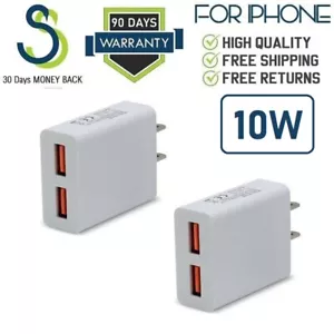 2-PACK 10W 2.1A Dual Port Wall Charger Cube For Amazon Kindle, iPad, Tablet [10 - Picture 1 of 10