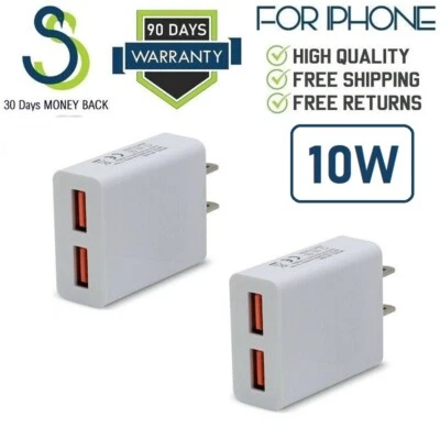 2-PACK 10W 2.1A Dual Port Wall Charger Cube For Amazon Kindle, iPad, Tablet [10 - Image 1 of 4