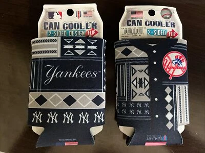 Enfriador de latas de bebidas aislado New York Yankees 2 caras por Win Craft azul y gris Foto 1 de 4