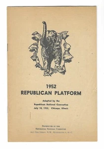 Piattaforma del Partito Repubblicano 1952 di RNC opuscolo di 16 pagine - Foto 1 di 3
