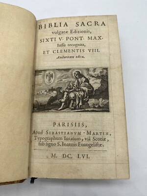 Bible,Biblia Sacra vulgatæ ed.. Sébastien Martin, 1656; caractéres minuscules. - Photo 1/4