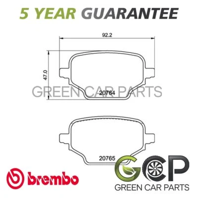 Brembo Rear Brake Pads Set Fits Citroen Berlingo 2018- Peugeot Partner 2018- - Imagem 1 de 4