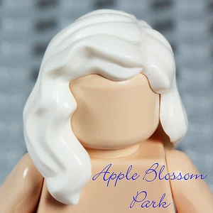 NEW Lego Storm Minifig Long WHITE HAIR Minifigure Female/Girl Over Shoulder Wavy - Picture 1 of 2