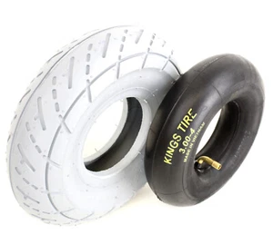 Reifen 3.00-4 / 260x85 grau, Scooterprofil + Schlauch Elektromobil E- Rollstuhl - Picture 1 of 2