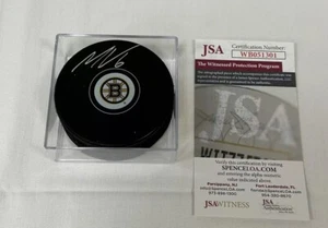 Boston Bruins Mason Lohrei Signed Puck Hockey Autographed JSA - Picture 1 of 2