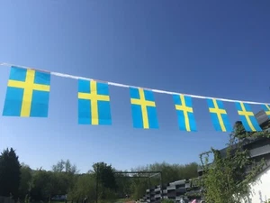 Sweden Swedish Fabric Bunting various lengths or sample wholesale free post  - Picture 1 of 8