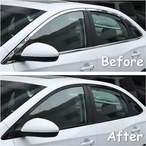 Banda negra brillante envoltura oscurecimiento coche cromo borrar 100 mm x 5 M puerta pilares alféizares - Imagen 1 de 8