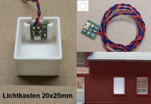 [1~5] LED Hausbeleuchtung WEISS mit Lichtbox 20x25mm Lichtkasten 8-18VDC - Bild 1 von 9