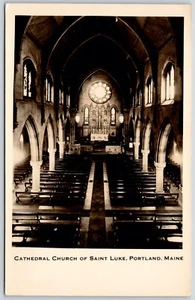 Postcard RPPC c1930s Portland Maine Lot of 2 Cathedral Church of Saint Luke - Picture 1 of 4