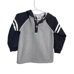 Tommy Bahama Sweatshirt Jungen 24M Hoodie grau Knopfleiste Pullover Oberteil - Bild 1 von 10