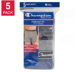 Champion BOXER Briefs Underwear 5 Pack Mens Everyday NEW Black,Navy,Grey - L - Picture 1 of 3