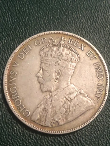 1918 C CANADA NEWFOUNDLAND, Silver Canadian 50 Cent Cover