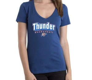 Oklahoma City Thunder Womens Royal NBA V-Neck Shirt - Picture 1 of 1
