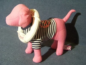 Victoria's Secret Rosa - Perro de Peluche - Tela y Camisa a Rayas con Anillo Vida Rosa SS - Imagen 1 de 2