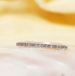 Gold Diamantring Formring 14K Band 14k Weiß Hochzeit Stapel Weiß Fein Solid Nh - Bild 1 von 12