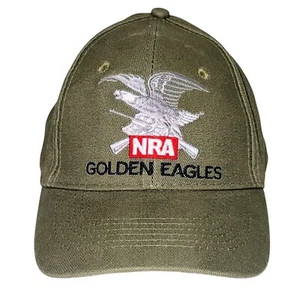 NRA GOLDEN EAGLES Baseball Hat Eagle Rifle Embroidered Olive Green Cap Adjust OS - Picture 1 of 9