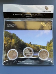 2018 Voyageurs National Park 3 Coin Set America the Beautiful Quarters - Picture 1 of 2
