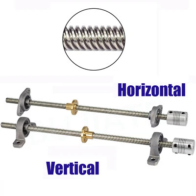 Für 3D Drucker T8 8mm Edelstahl Trapezgewinde Spindelstange Mit Messingmutter - Bild 1 von 4