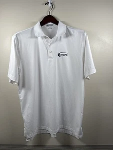 PETER MILLAR Summer Comfort Golf Polo Shirt Large White With Logo On Chest - Picture 1 of 7