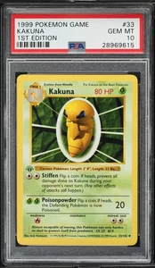 1999 Pokemon Card Base Set Shadowless 1st Edition Kakuna #33 PSA 10 English - Picture 1 of 2