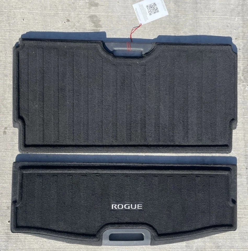 2014-2020 NISSAN ROGUE Trunk Cargo Floor Mat Cover 2 Piece Black OEM - Image 1 of 4