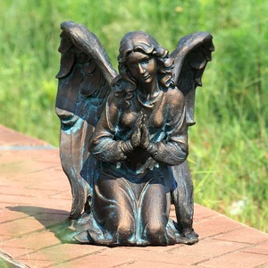 SPI Home Antique Brinze Finish Thoughtful Angel Garden Sculpture - Picture 1 of 4