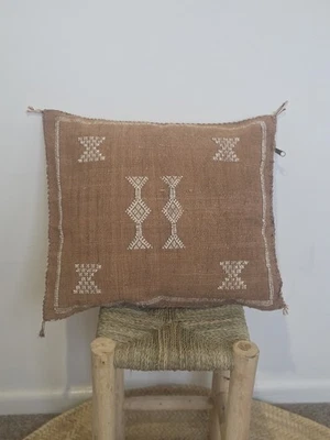 Moroccan Cactus Sabra Silk Handmade Pillows Cushion Cover, Boho, Berber - Image 1 of 4
