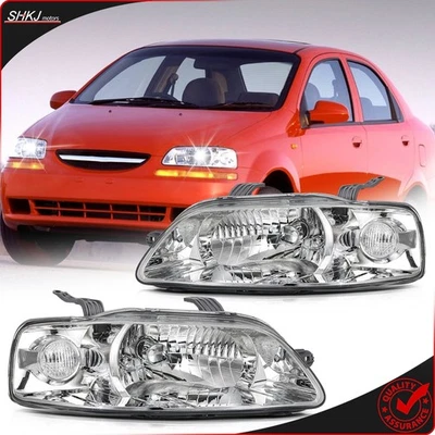 Par de carcasas cromadas para faros hatchback Chevy Aveo 2006-08 Aveo5 2004-2007 Foto 1 de 4