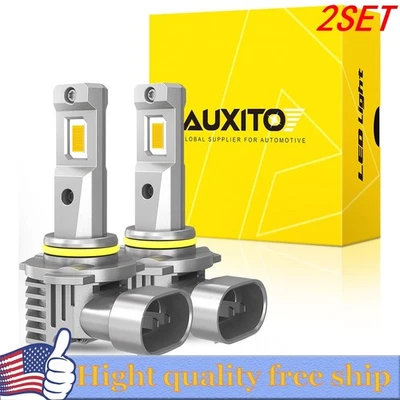 AUXITO 9140 H10 9145 LED Fog Driving Light Bulbs Bright YELLOW GOLDEN M6 USA 4x - Image 1 of 4