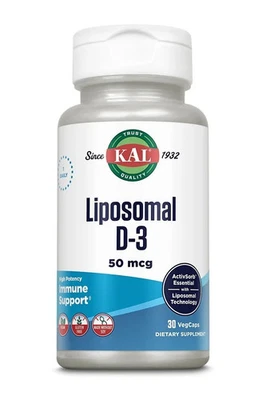 KAL Liposomal D-3 30 VegCaps Vitamin D3 Immune Bone Health Support - Image 1 of 2