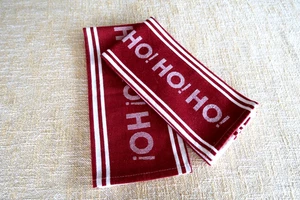 2 Ho! Ho! Ho! Toallas de plato navideñas 100 % algodón - Imagen 1 de 5