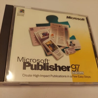 Microsoft Publisher 97 PC Software CD Deluxe Version with CD Key - Image 1 of 4