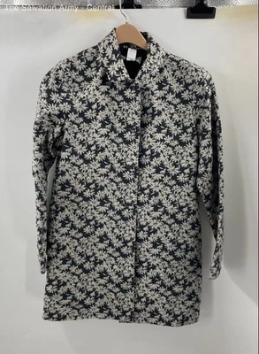 Chaqueta de manga larga floral negra blanca de Marshall Field's para mujer talla 8 Foto 1 de 4
