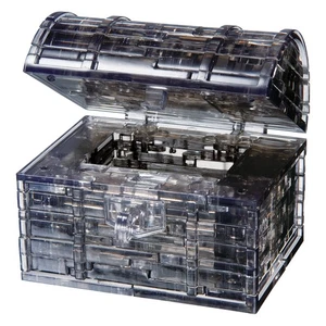 New - BePuzzled 3D Crystal Puzzle - Black Treasure Chest: 52 Pcs - Ages 12+ - Picture 1 of 1