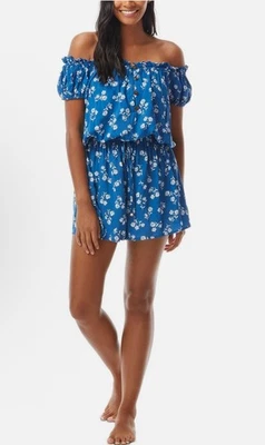 Mameluco Kate Spade New York Diente de León Floral Fuera del Hombro Guacamayo Azul Talla M Foto 1 de 4